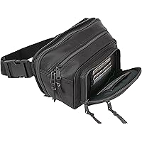 Roma Leathers Gun Concealment Fanny Pack Extra Pocket - Cowhide Leather, Nylon Belt Strap with Snap Buckle