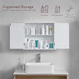 Bath Vida Priano 2 Door Mirrored Wall Cabinet White view 4