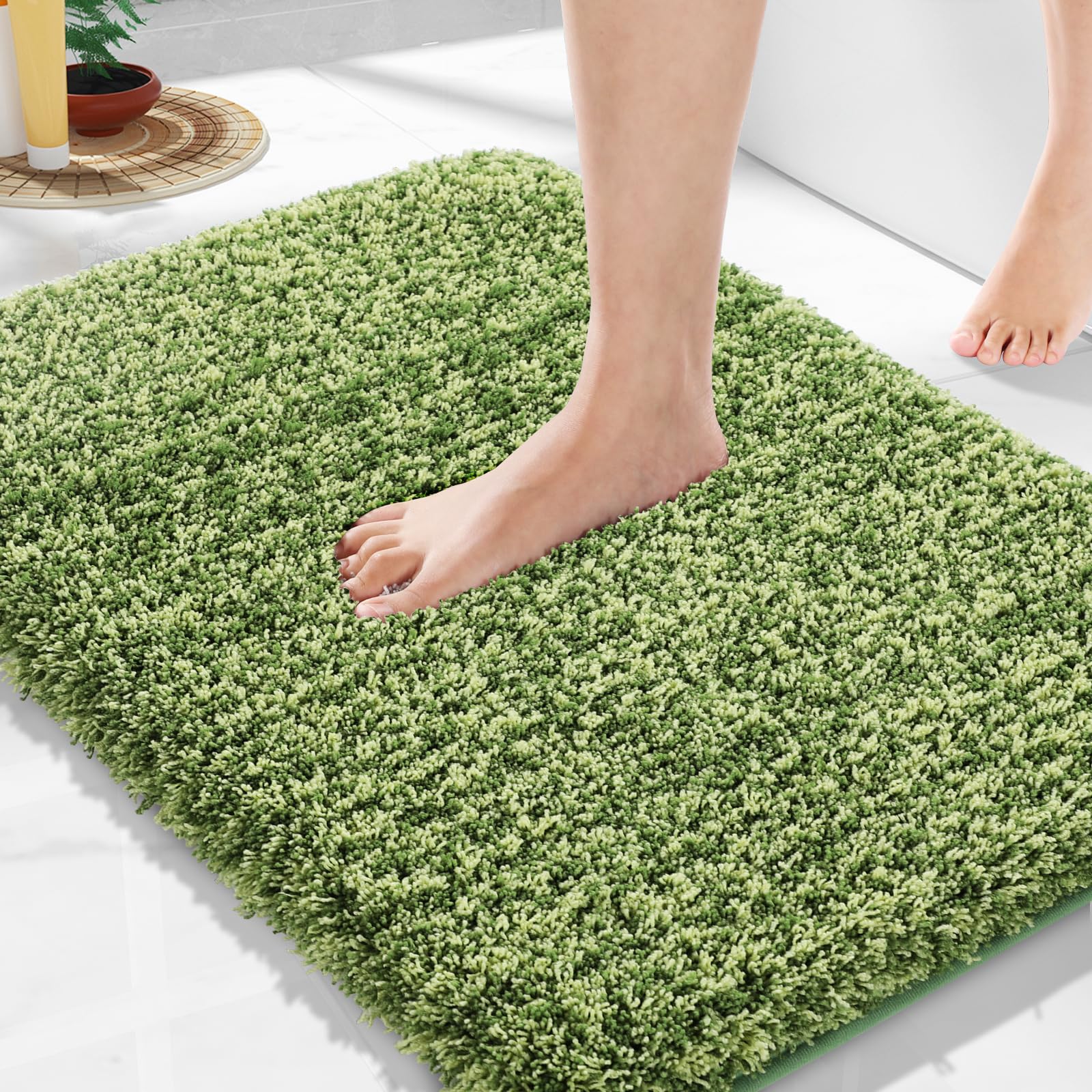 Yimobra Luxury Bathroom Rugs, Fluffy Bath Mats, Non