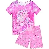 Sylfairy Girls Pajamas Set Toddler Girls Gifts PJs Summer Sleepwear Short Sleeve Top and Pants Jammies Set