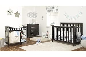 Sorelle Furniture Palisades 3-Piece Nursery Set with 4-in-1Convertible Crib,4-Drawer Dresser,and Changing Table with Hamper,Baby Furniture Made of Wood,Non-Toxic Finish,Nursery Furniture Set-Espresso