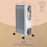 Russell Hobbs 2000W Oil Filled Radiator 9 Fin Portable Heater White RHOFR5002 view 2