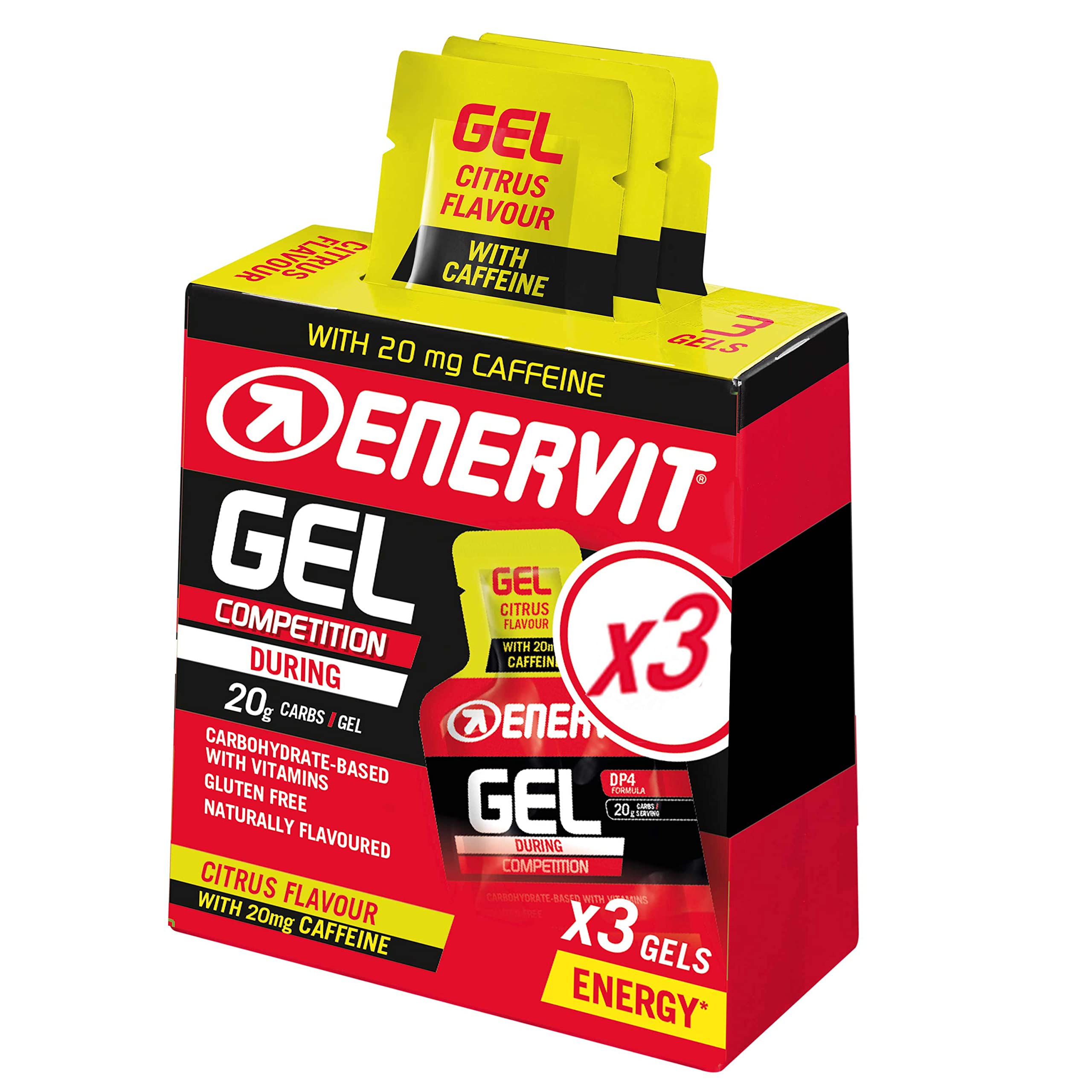 Enervit Energy Gel, 3 x 25ml, Citrus with Caffeine