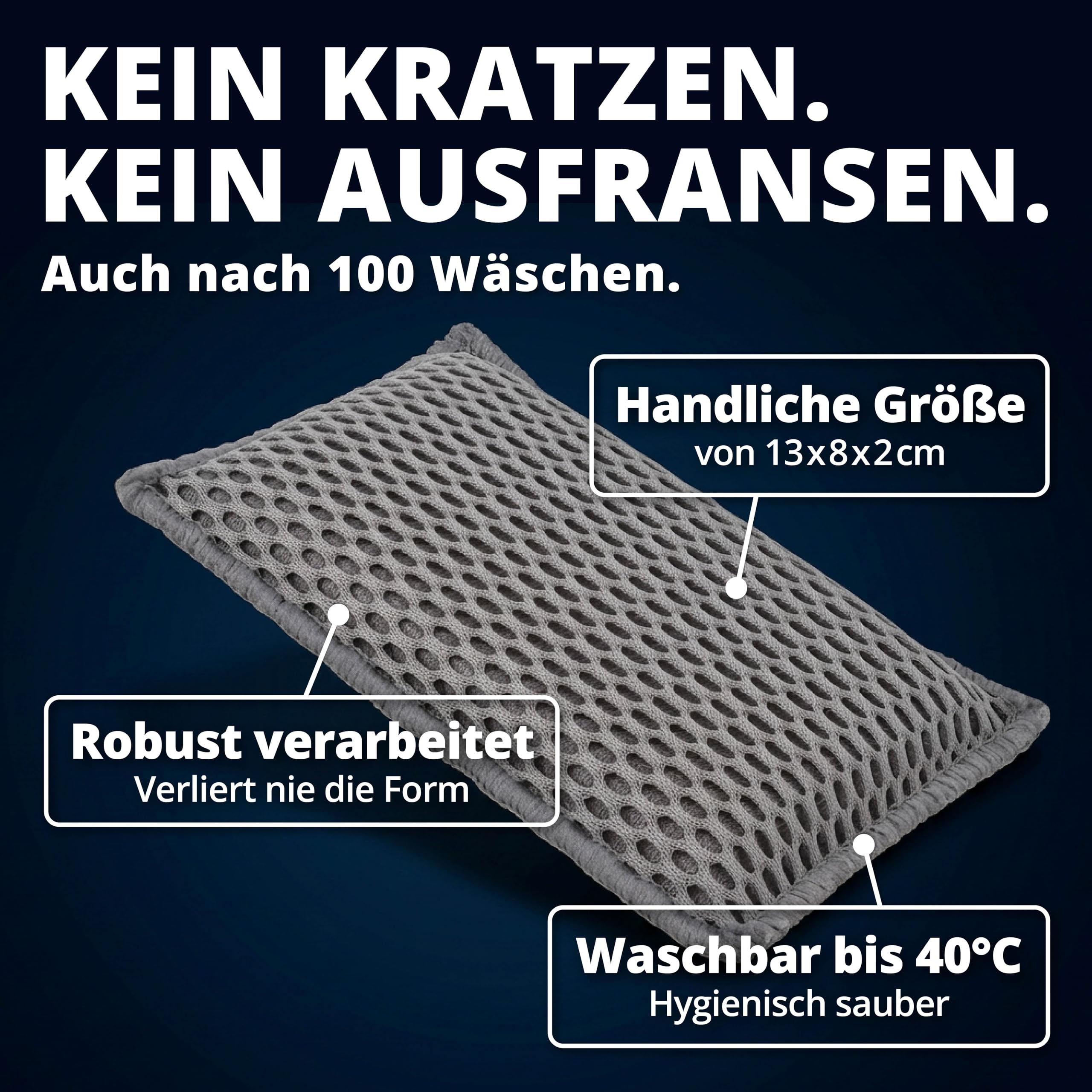 LICARGO Insektenschwamm Auto 3er Set – Mikrofaser-Waben für lackschonende Reinigung – Entfernt Insektenreste, Vogelkot & Baumharz von Glas, Lack & Kunststoff – Fliegenschwamm Auto 13 x 8 cm 5