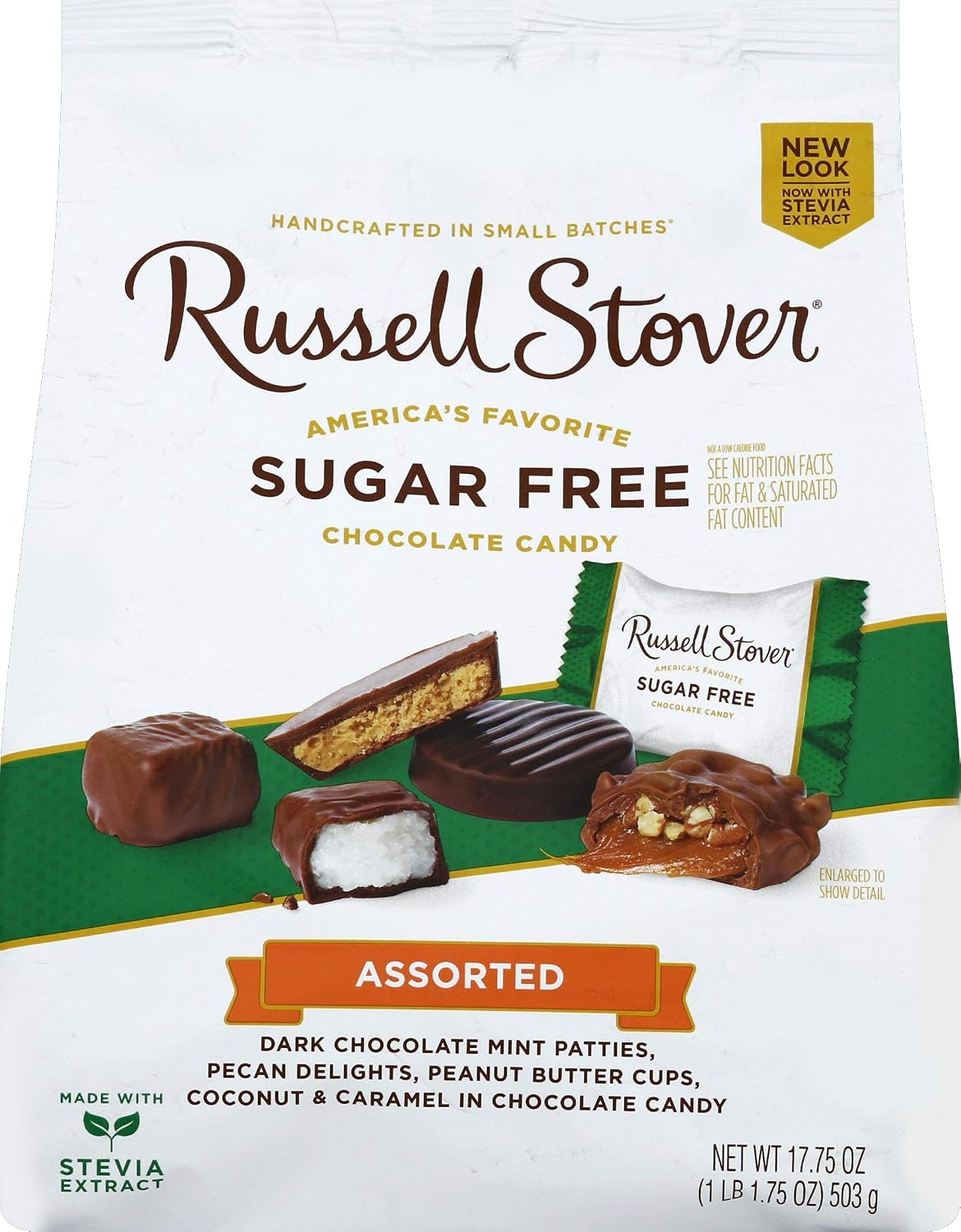 Amazon Com Russell Stover Sugar Free Assorted Chocolates Gusset Bag 17 75 Ounce Grocery Gourmet Food