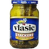Amazon Com Vlasic Zesty Bread Butter Pickle Chips 24oz Glass Jar Pack Of 4 Grocery Gourmet Food