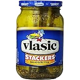 Vlasic Stackers Bread &amp; Butter Pickles 16oz Glass Jar (Pack of 3)