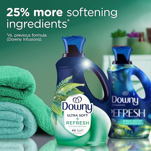 DOWNY ULTRA SOFT FABRIC SOFTENER LIQUID, REFRESH, BIRCH WATER AND BOTANICALS, 26 FL OZ, 39 LOADS