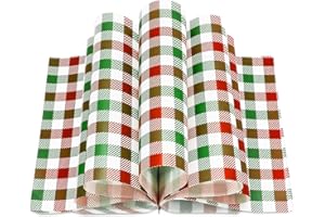 JarThenaAMCS 150Pcs Christmas Plaid Wax, Red & Green Deli Paper Checkered Sandwich Wrap, Waterproof Oil-Proof Picnic Liner for Xmas Winter Party Kitchen Supplies
