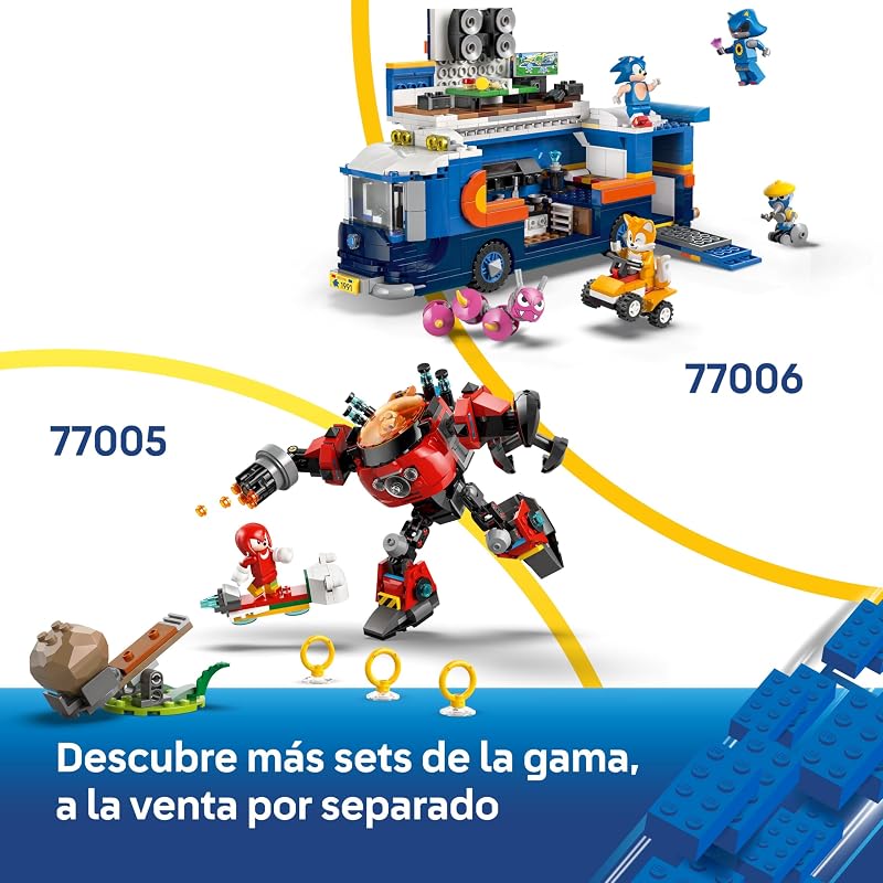 Sonic The Hedgehog Team Sonic Command Truck Toy - Interactive Set with an ATV Car & 5 Figures Incl. Tails - Gift for 8+ Year Old Boys, Girls & Gaming Fans - 77006