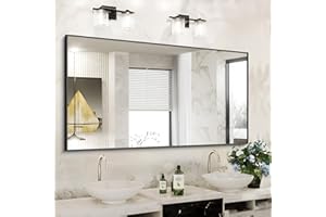 KOCUUY Black Rectangle Mirror, 30"x60" Bathroom Mirrors for Over Sink, Large Black Wall Mounted Mirror, Metal Framed Mirror for Wall, Vanity Mirror for Bathroom Living Room Bedroom Dining Room