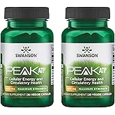 Swanson Maximum Strength Peak ATP-Natural Supplement Promoting Cellular Energy Support-Supports Physical Performance and Promotes Healthy Blood Flow Support-(30 Veggie Capsules, 400mg Each) 2 Pack