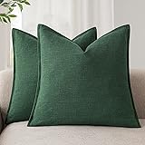 Foindtower Set of 2, Decorative Linen Soild Throw