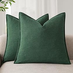 Foindtower Set of 2, Decorative Linen Soild Throw