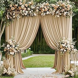40ftx12ft Beige Backdrop Curtains for