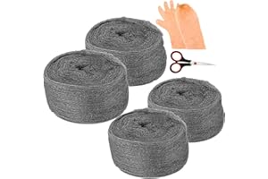 MCVOMV Steel Wool for Rodent Control Steel Wool Mice Control Pads Steel Wool Rodent Barrier Kit Gap Blocker Fill Fabric for Holes Holes/Siding/Pipeline/Vents 4 Pack