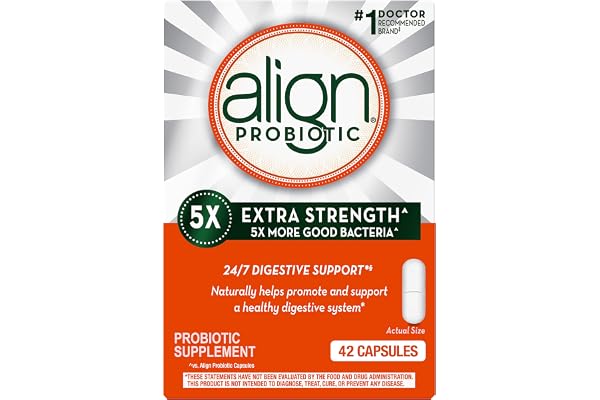 Align Probiotic Extra Strength, Probiotics for Women and Men, #1 Doctor Recommended Brand‡, 5X More Good Bacteria^ to Help Su