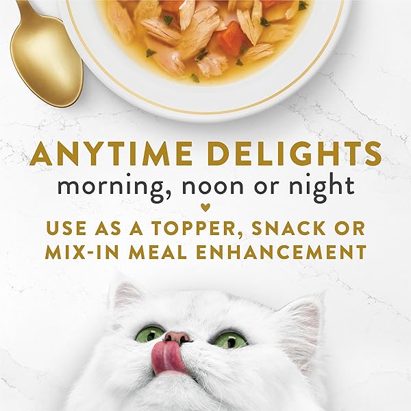 PURINA FANCY FEAST LICKABLE SENIOR WET CAT FOOD BROTH TOPPER CLASSIC WITH SKIPJACK TUNA AND VEGETABLES – (PACK OF 16) 1.4 OZ. POUCHES