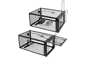 Humane Rat Trap Cage - Reusable Live Animal Traps for Indoor & Outdoor Use - Effective for Mice, Voles, Chipmunks - Safe & Ea