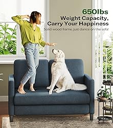 Welzona Loveseat Sofa, 51" Love Seat, Comfy Teddy
