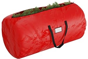 Christmas Tree Storage Bag - Polypropylene Tote with Zipper for Holiday Decorations, Inflatables, Garland and 12-Ft Artificial Trees by Elf Stor (Red)