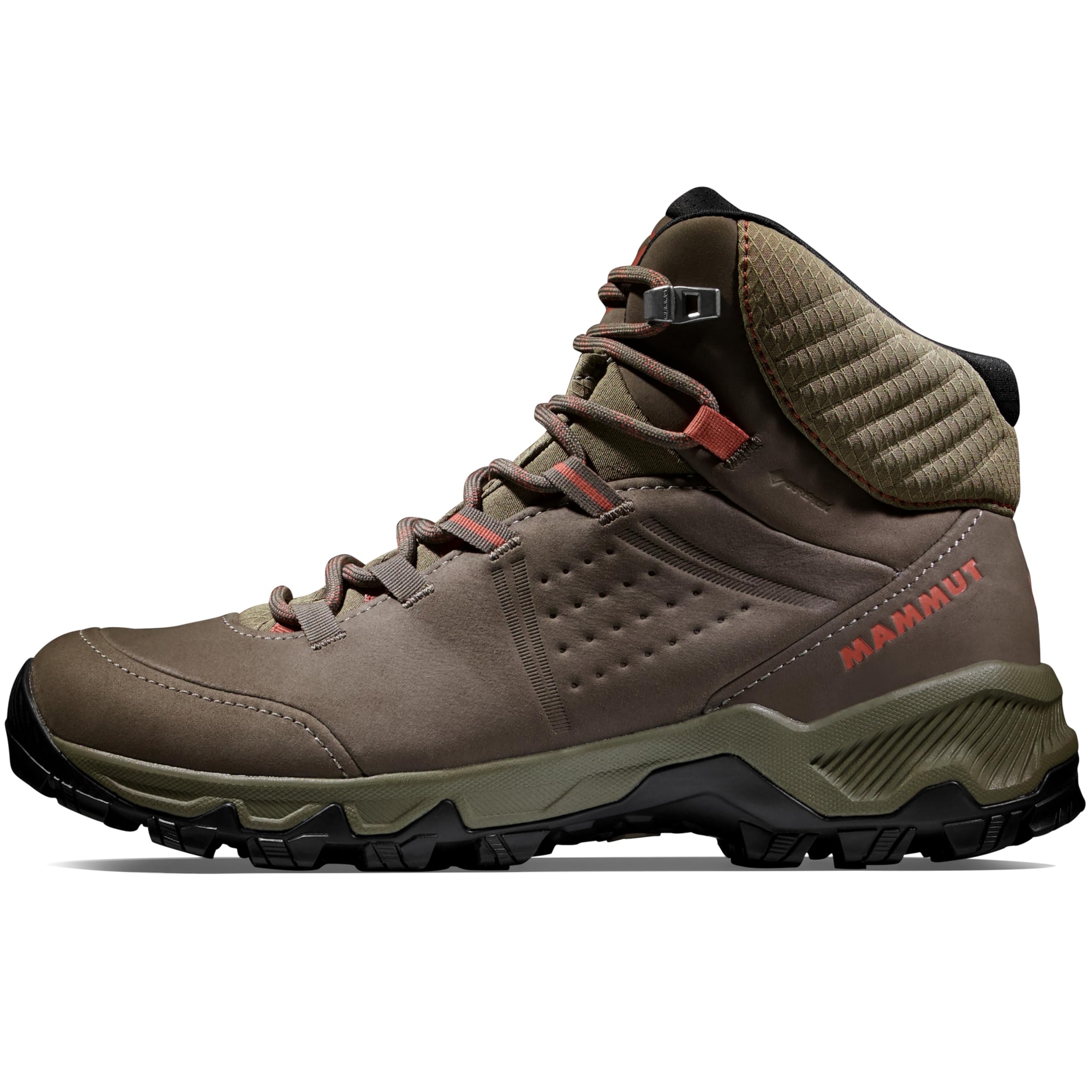 Mammut Women’s Nova IV Mid GTX Hiking Shoes, Black, Vibram Sole, 3D Memo Foam, Gore-TEX Waterproof, terracare® Nubuck Leather, Lightweight Day Hike Comfort, Bungee-Apricot Brandy, 7.5 Image
