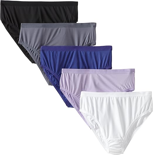 Fruit of the Loom Women's Plus Size Fit for Me 5 Pack Microfiber HiCut