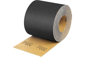 Shineboc 800 Grit Sandpaper Roll, 3-2/3" Wide 11 Yard Wet Dry Silicon Carbide Longboard Sand Paper for Automotive Metal Wood 