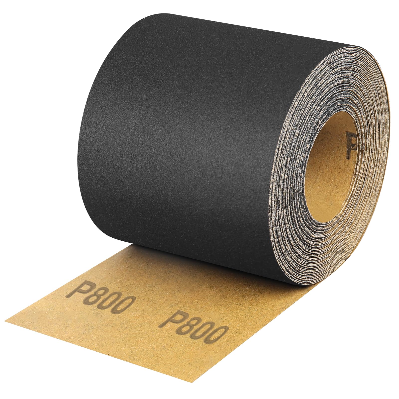 Shineboc 800 Grit Sandpaper Roll, 93mm x 10m Wet Dry Silicon Carbide Longboard Sand Paper for Automotive Metal Wood Sanding＆Polishing