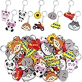 PPXMEEUDC Bulk Keychains 80pcs Random Different Keychain Key Chains for Valentine's Day Prize Birthday Gift Party Favor