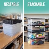Klass 4 x 30 Litre Underbed Storage Boxes with Lids Set of 4 view 4