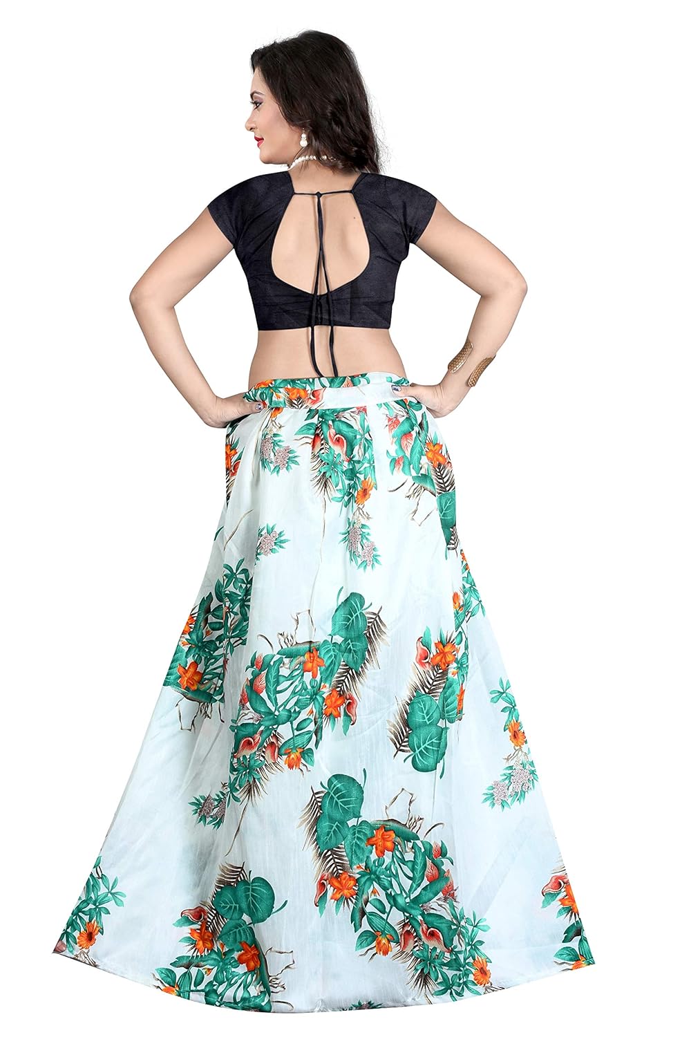 florence women's banglori silk lehenga choli (multicolour, free size)