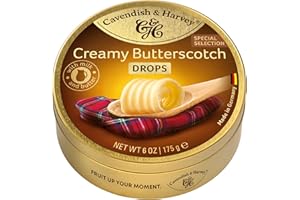 Cavendish & Harvey | Creamy Butterscotch Hard Candy Drops | 6 Ounce Tin