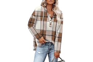 RUMIA Womens Tops V Neck Button Sweatshirt for Women Pullover Long SLeeve Shirts Fall Outfits 2025 Loose Fit S-3XL