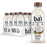 Bai Antioxidant Infused Water Beverage, Molokai Coconut, with Vitamin C and No Artificial Sweeteners, 18 Fluid Ounce Bottle, 12 Pack