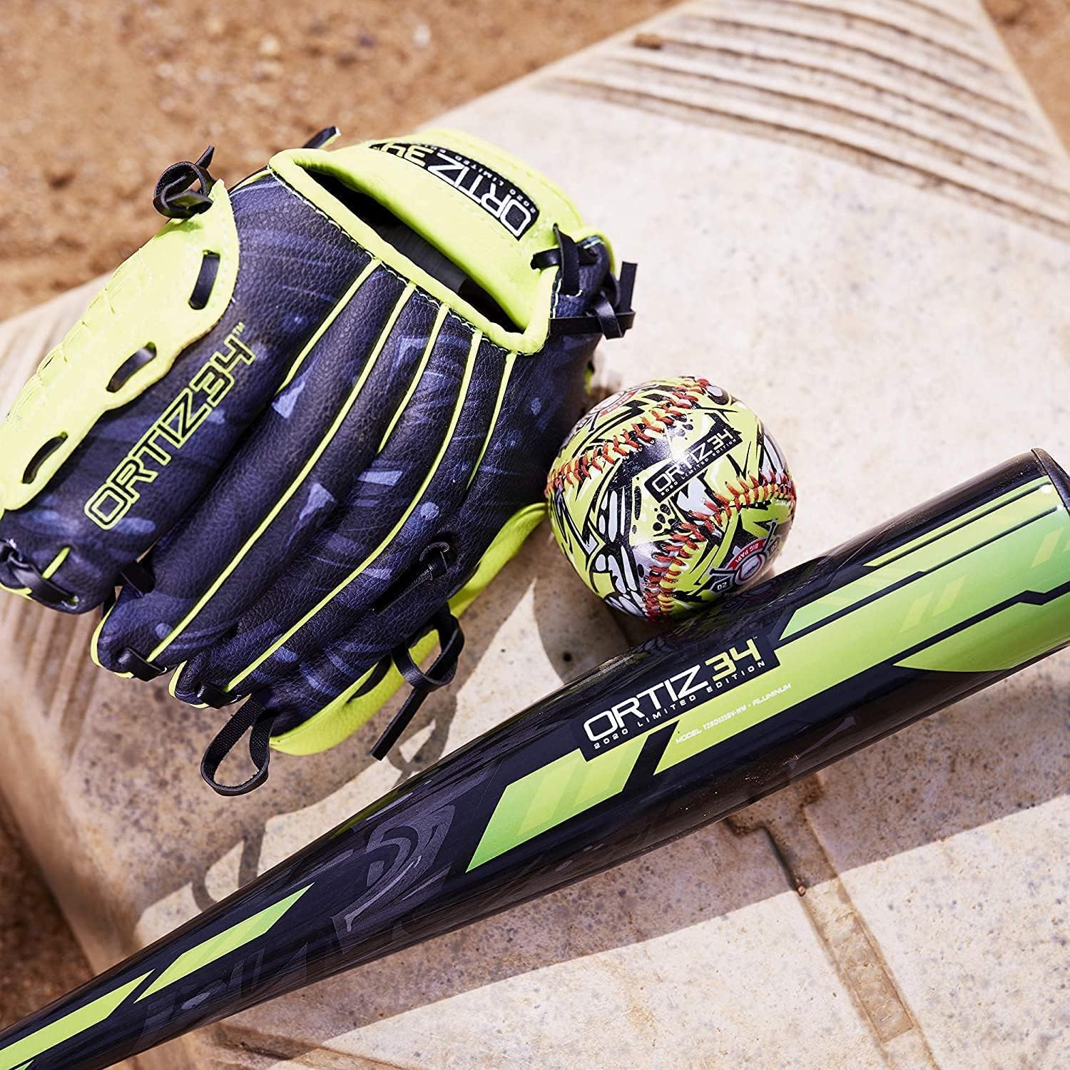 Youth T-Ball Set, 25” Signature Aluminum T-Ball Bat with -10 Drop, Foam Core T-Ball, 9” Lightweight Youth Glove, Vibrant Graffiti Print