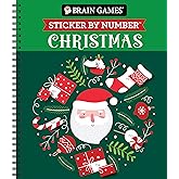 Brain Games - Sticker by Number: Christmas (28 Images to Sticker - Santa Cover - Bind Up)
