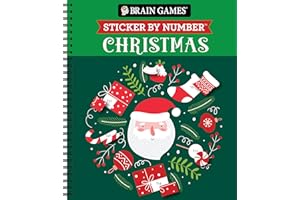 Brain Games - Sticker by Number: Christmas (28 Images to Sticker - Santa Cover - Bind Up)