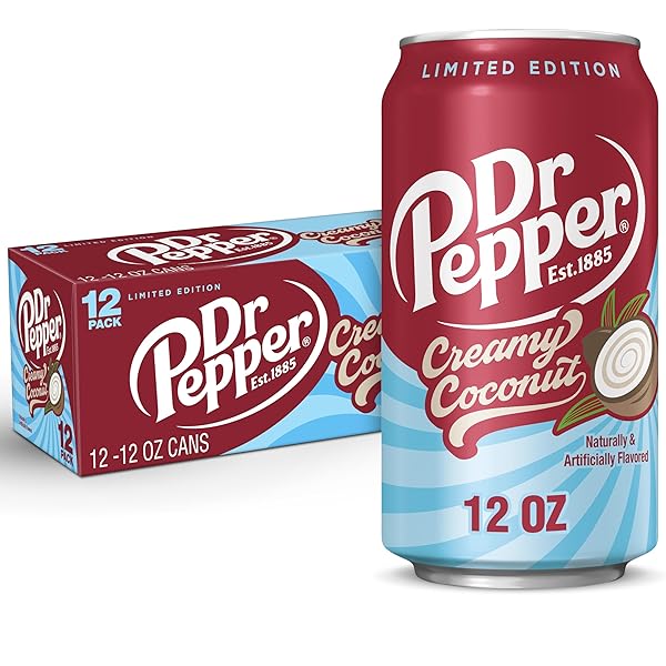 DR PEPPER CREAMY COCONUT SODA, 12 FL OZ CANS, 12 PACK