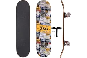 VIGVITSPO Professional Double Kick Skateboard, 31 inch Maple Deck, ABEC-9 Bearings, 95A PU Wheels, Custom Graphic Design