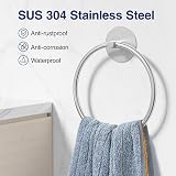 susswiff Brushed Nickel Towel Ring SUS304 Stainless Steel Wall Mounted view 2