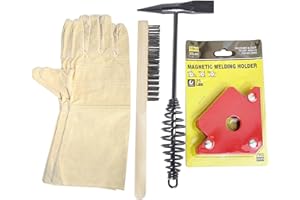 perfsign Welding Kit with 25lbs Magnetic Holder, Wire Brush, Gloves & Hammer with Coil Spring Stainless Steel Handle