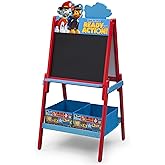 Delta Children Wooden Double-Sided Kids Easel with Storage -Ideal for Arts & Crafts, Homeschooling and More - Greenguard Gold