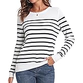 QUALFORT Women's Sweater 100% Cotton Long Sleeve Pullover Sweater Soft Lightweight Knit Tops 2026