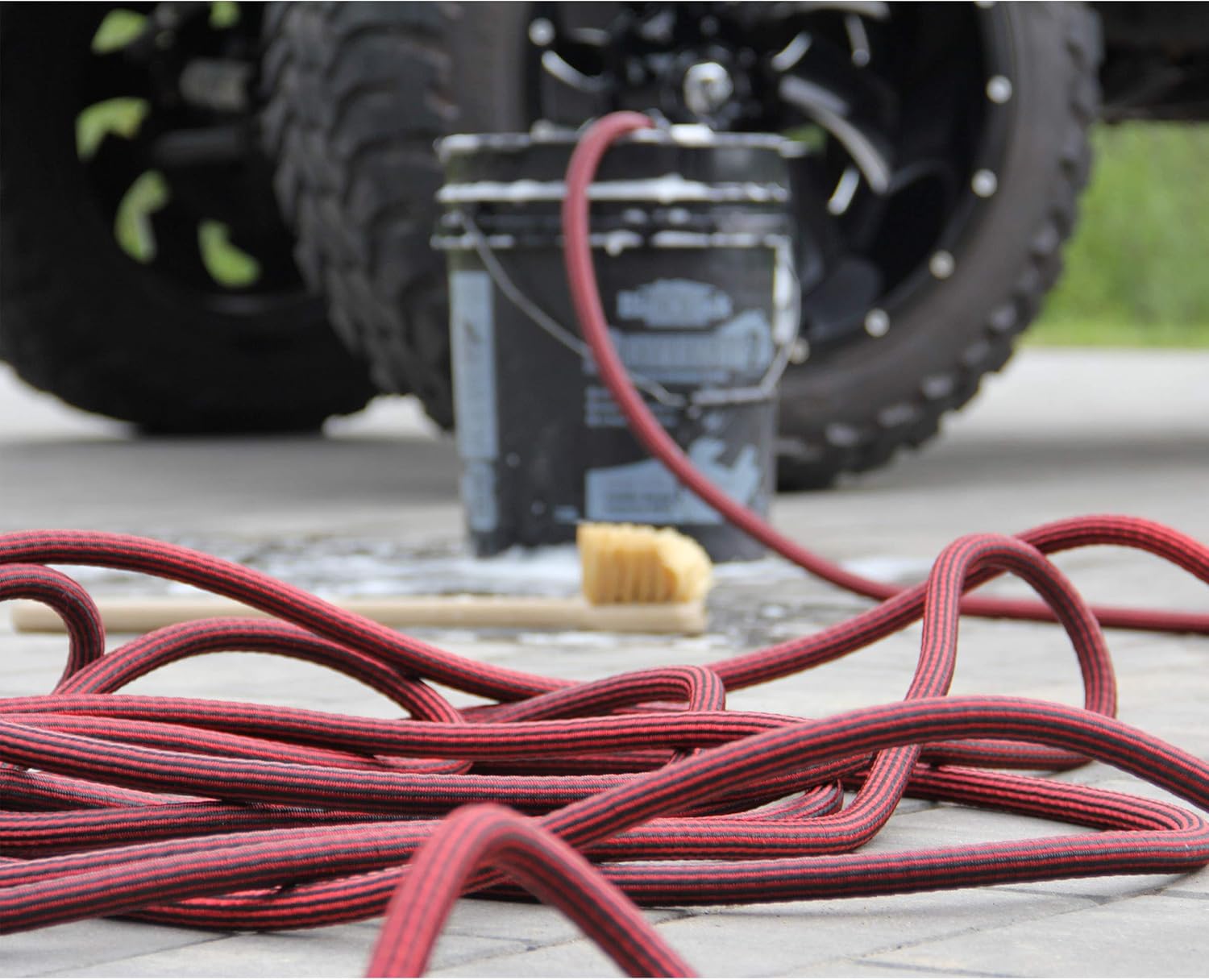 Pure Expandable Garden Hose 50 FT with Spray Nozzle Best Expanding Retractable Water Pipe for Garden Lawn Zero Kink Red Line : Garden & Outdoor