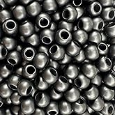 125 Acrylic Beads 10mm with 4.8mm Large Hole, Matte Black