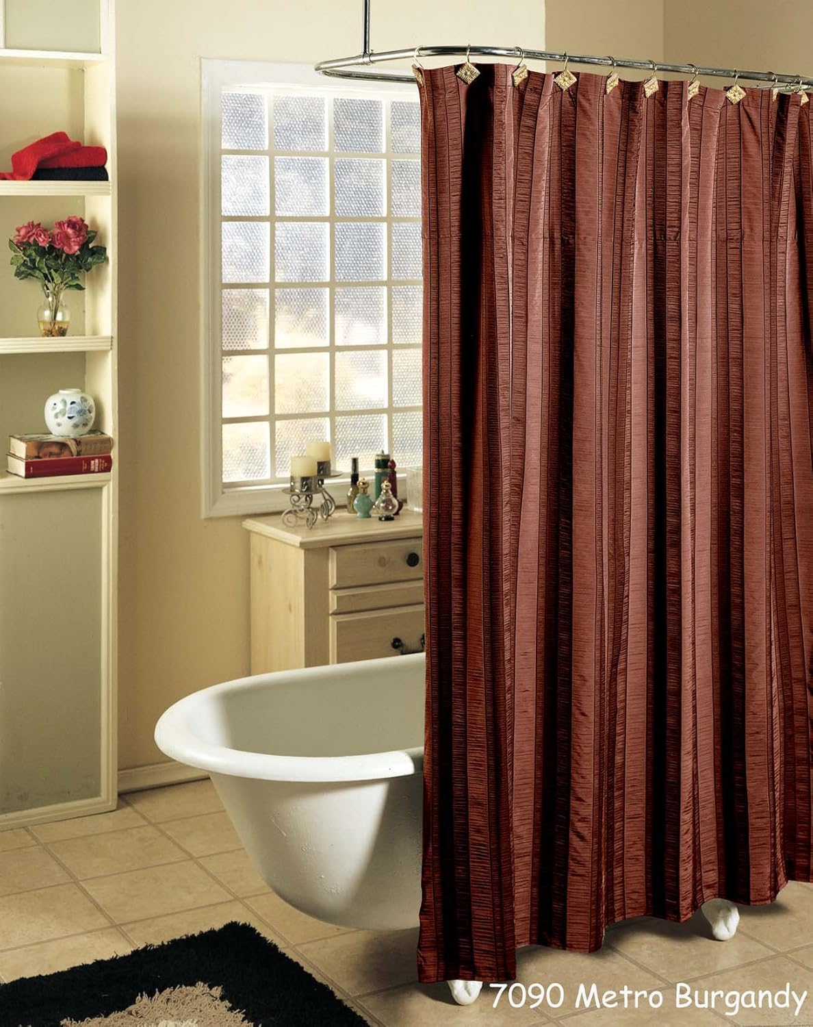 Best kitchen curtains burgundy linen stripe