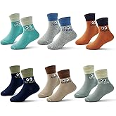 Boys Seamless Toe Socks Kids Cotton Crew Socks Colorful Quarter Socks