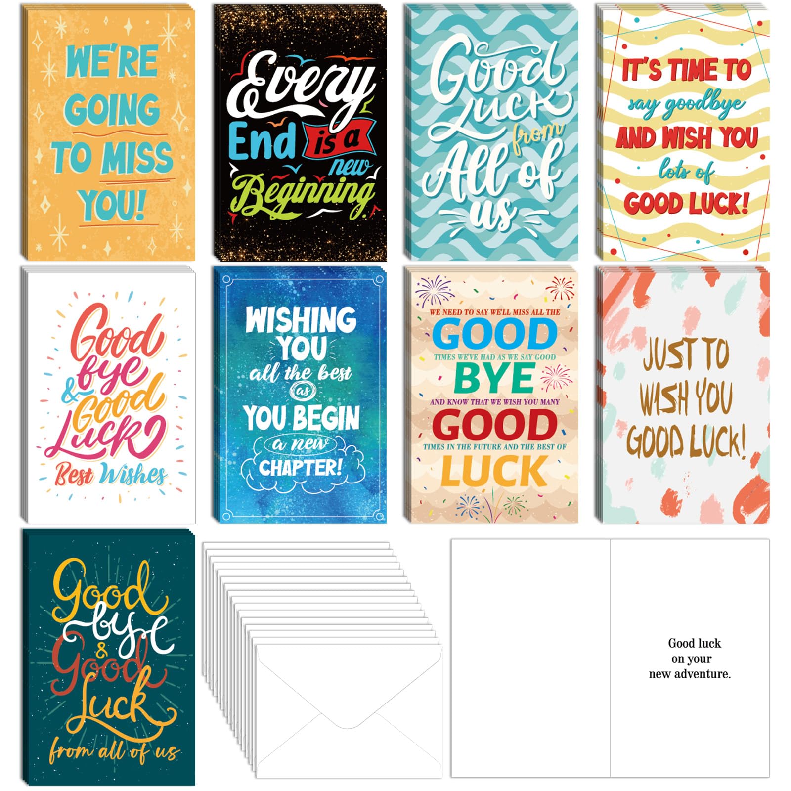 Photo 1 of Motiskyy 36 Sets Coworker Goodbye Cards Bulk with Envelopes Good Luck Greeting Cards Farewell Gift Postcards Colleague Going Away Gift for Office Colleague Retirement Supply(Multicolor,Bright Style)
