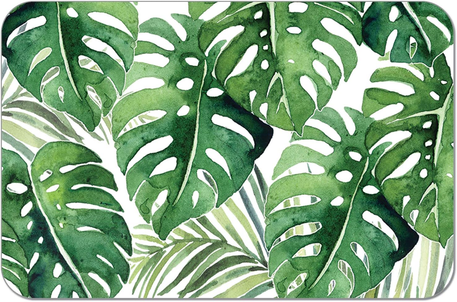 Highland Home Counterart Set of 4 Frosted Wipe Clean Placemats Tropical Foliage